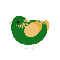 A leaf and honey chicken with a neck-speckle pattern