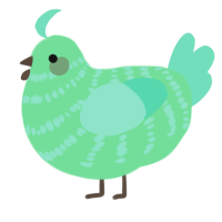 A spring and mint chicken with a bar pattern