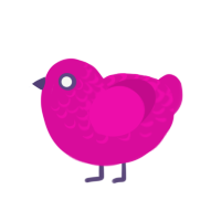 Glamour, a fuchsia chicken with a half-lace pattern