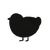 A black chicken with a lace pattern