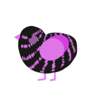 (unnamed), a sable and orchid chicken with a bar pattern