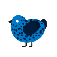 A sapphire and tumblr chicken with a speckle pattern