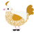 A white and ochre chicken with a double-lace pattern