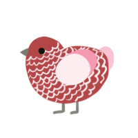 A red and rose chicken with a lace pattern