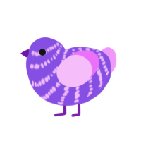 (unnamed), a blurple and lavender chicken with a bar pattern