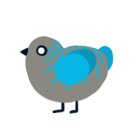 A ash and cerulean chicken with a half-bar pattern