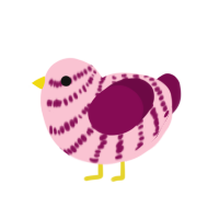 A rose and wine chicken with a bar pattern