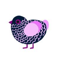 A tumblr and lavender chicken with a lace pattern