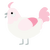 A white and rose chicken with a head pattern
