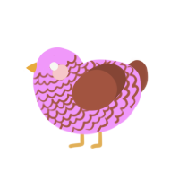 A lavender and russet chicken with a lace pattern