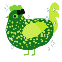 Injune Mitori, a leaf and lime chicken with a speckle pattern