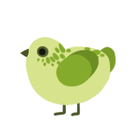 A lemon and chartreuse chicken with a neck-speckle pattern