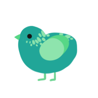 Radioactive, a turquoise and spring chicken with a neck-speckle pattern