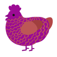 (unnamed), a plum and red chicken with a lace pattern