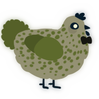 A ash and olive chicken with a speckle pattern
