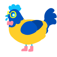 Dexter, a honey and ultramarine chicken with a head pattern