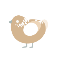 Flour, a beige and cream chicken with a neck-speckle pattern