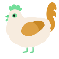 A cream and orange chicken