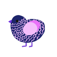 (unnamed), a navy and lavender chicken with a lace pattern