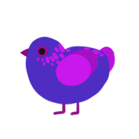 (unnamed), a indigo and amethyst chicken with a neck-speckle pattern