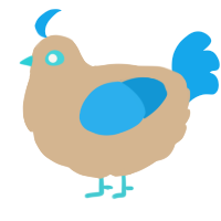 A beige and sky chicken