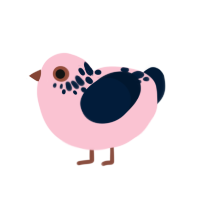 A rose and tumblr chicken with a neck-speckle pattern