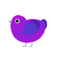 (unnamed), a amethyst and indigo chicken with a lace pattern