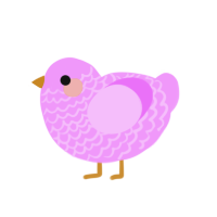 lil milky, a lavender chicken with a lace pattern