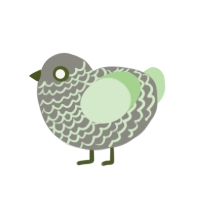 A ash and gluppy chicken with a lace pattern