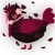 A black and maroon chicken with a half-lace pattern