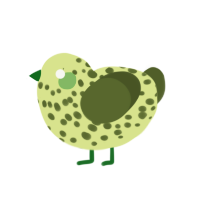A lemon and olive chicken with a speckle pattern