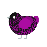 (unnamed), a black and plum chicken with a double-lace pattern