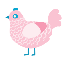 Trans Downs, a rose chicken with a head pattern