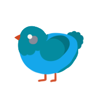 A sky and sea chicken with a head pattern