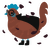 A russet chicken with a bar pattern