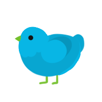 twitter not x, a cerulean chicken with a head pattern