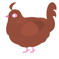 A russet chicken with a neck-speckle pattern