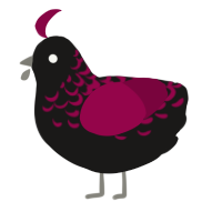 A sable and maroon chicken with a half-lace pattern