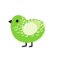 A grass and apple chicken with a half-lace pattern