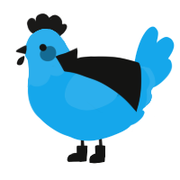 A sky chicken with a head pattern