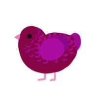 Tint, a maroon and plum chicken with a half-lace pattern