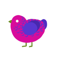 (unnamed), a fuchsia and indigo chicken with a half-lace pattern