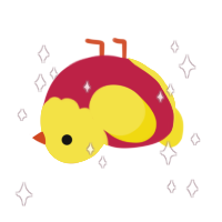 福, a crimson and yellow chicken with a head pattern