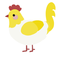 A white and yellow chicken with a head pattern