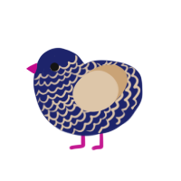 (unnamed), a navy and beige chicken with a lace pattern