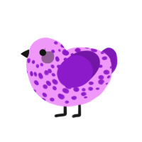 A lavender and violet chicken with a speckle pattern