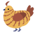 A honey and russet chicken with a bar pattern