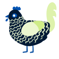 A tumblr and apple chicken with a lace pattern