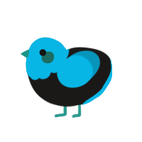 Twitter darkmode, a sable and cerulean chicken with a head pattern