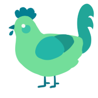 Sjø, a spring and turquoise chicken